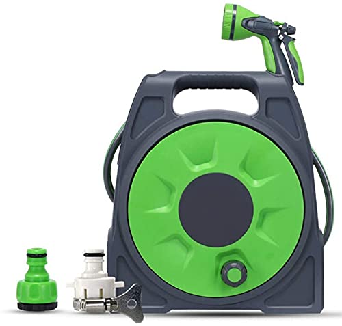 Retractable Garden Hose Reel with Mini Hose Frame Set - Wall Mounted & Portable Water Hose Holder for Lawn, Garden Care, Pet Washing & Outdoor Cleaning