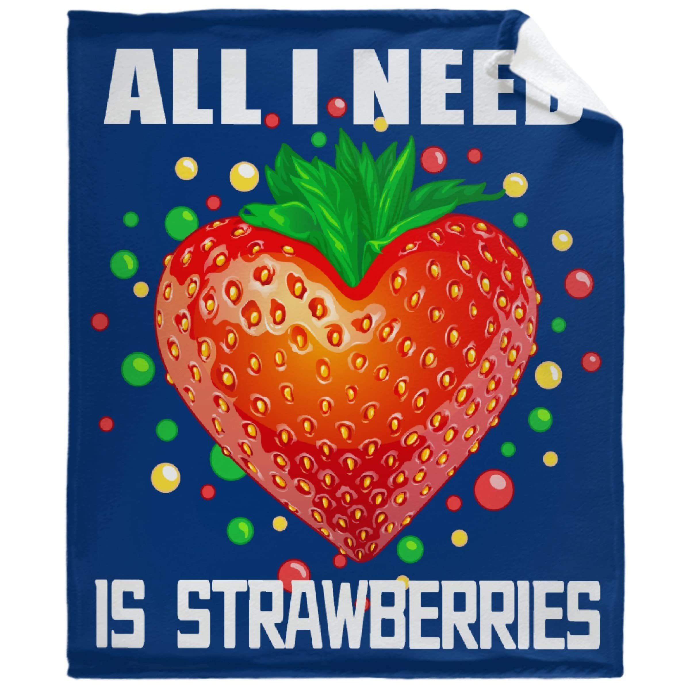 Sumedha Funny Strawberry Throw Blanket - All I Need is Strawberries - Lightweight Super Soft Fleece Blanket 120