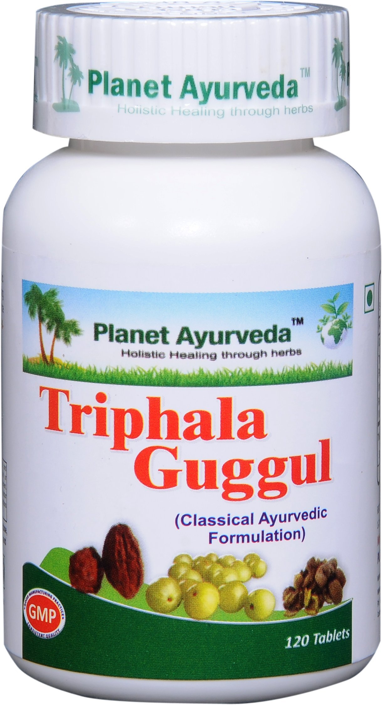 Planet Ayurveda Triphala Guggul Herbal Tablets - 100% Natural Pure Ayurvedic Supplement for Digestion & Detox (240 Tablets - 2 Bottles x 120) - Supports Weight Management & Healthy Metabolism | Daily Wellness Routine