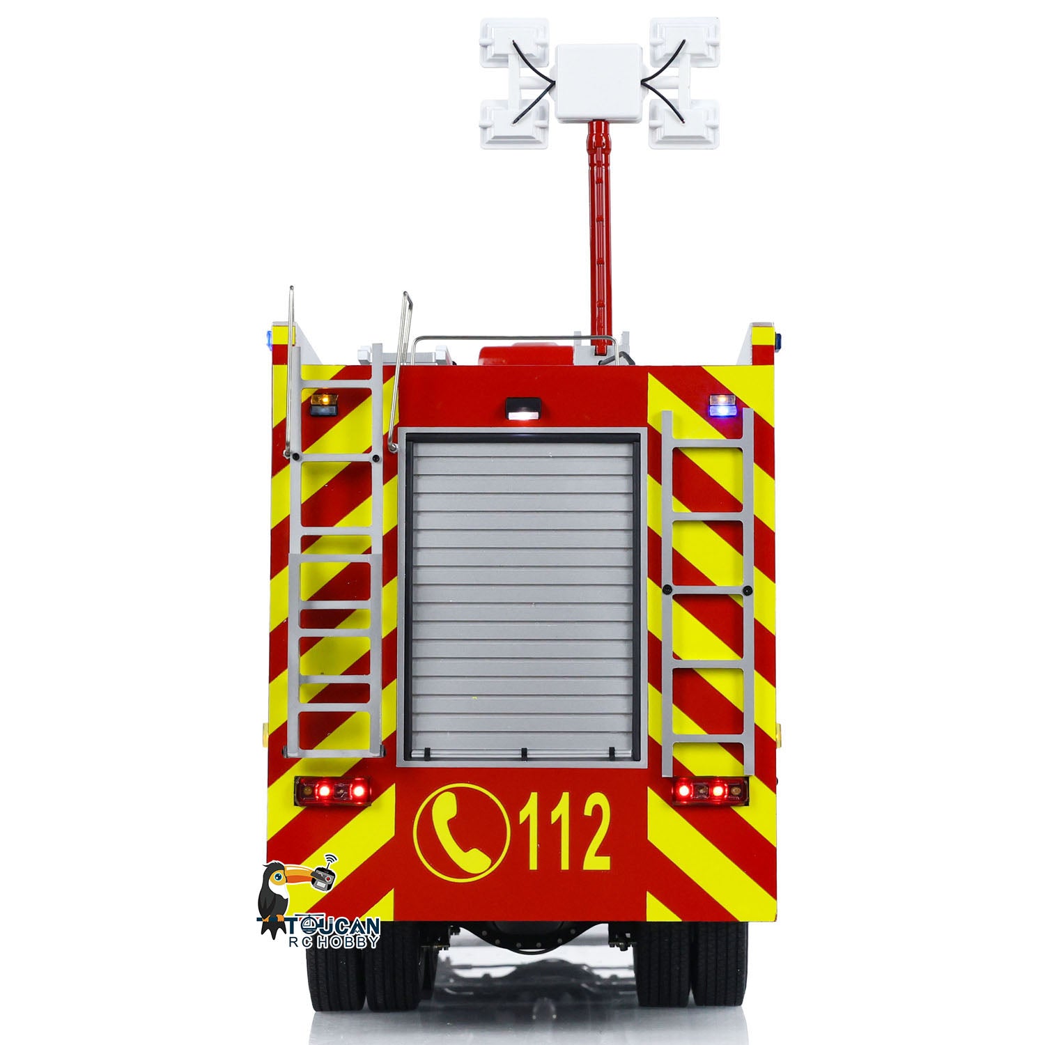 1/14 Scale 8x8 RC Fire Truck with Light & Sound - Metal Chassis, Pre-Assembled & Painted - Includes Motor, ESC & Servo - Remote Control Fire Engine for Kids & Adults - Perfect for Collecting, Racing & Emergency Simulation Play