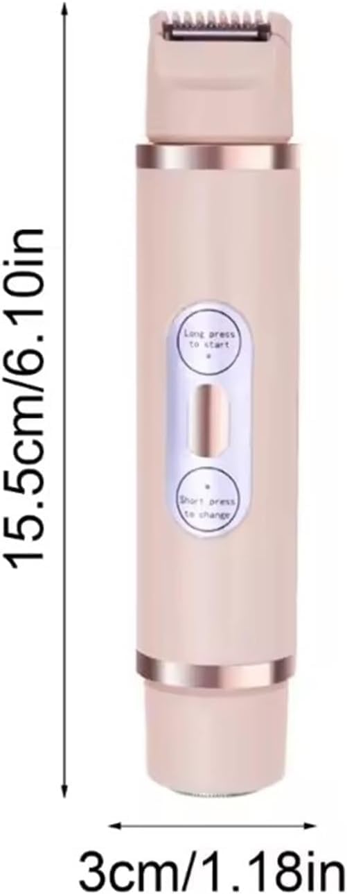 Favorabler 2-in-1 Electric Lady Shaver - Mini Dual Head Rechargeable Women's Shaver for Legs, Underarms & Bikini Area - Portable Travel Shaver (Beige) | Smooth & Comfortable Shaving at Home or On-The-Go