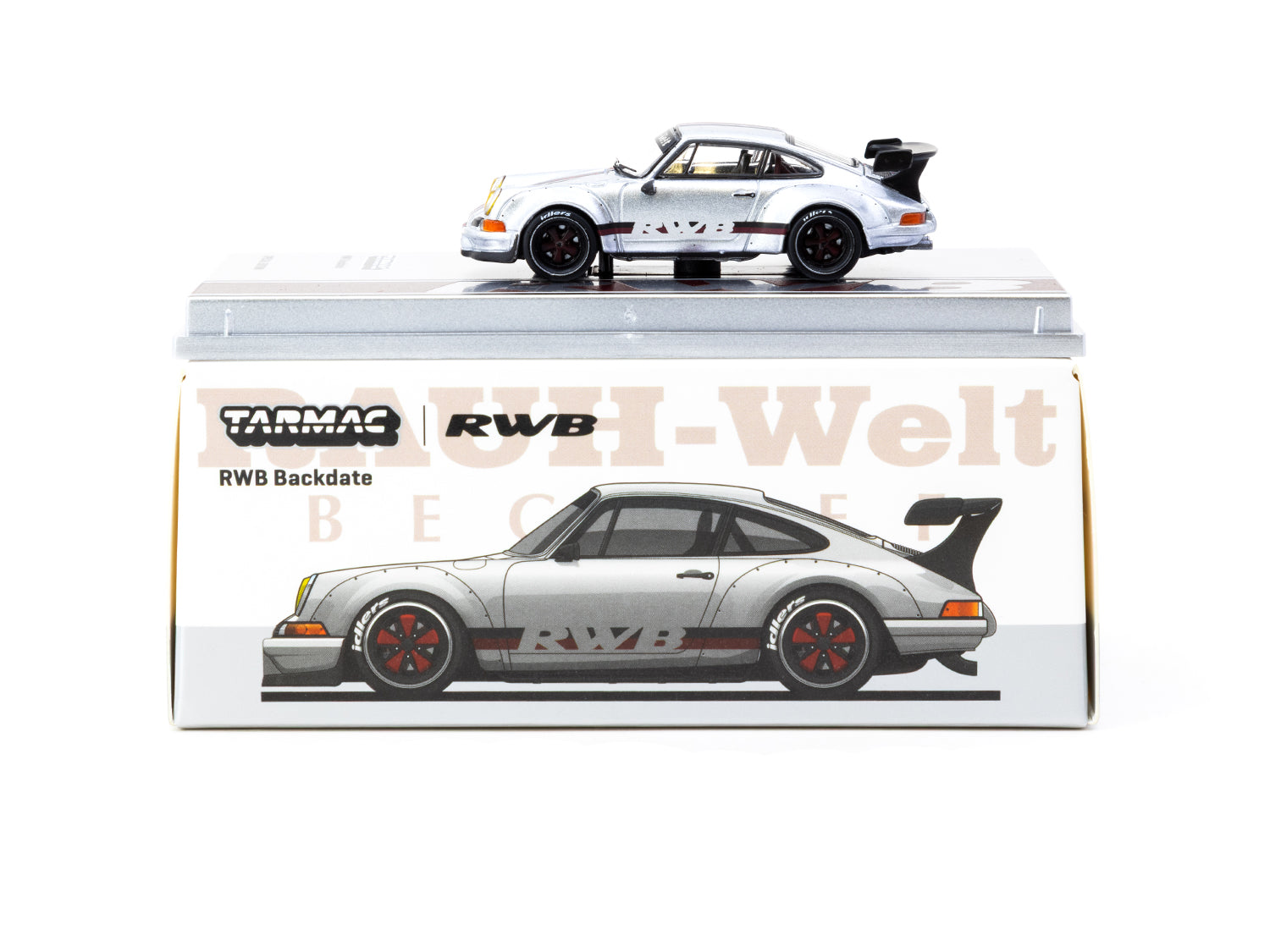 Tarmac Works 1/64 RWB Backdate Silver Diecast Model Car - Stance Garage 2025 Special Edition Collectible Toy for Adults | Perfect for Display, Racing Collection & Car Enthusiast Gifts