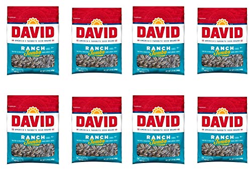 David's Roasted & Salted Ranch Sunflower Seeds - 5.25oz Bags (Pack of 4) - Perfect for Snacking, Road Trips & Game Day Parties