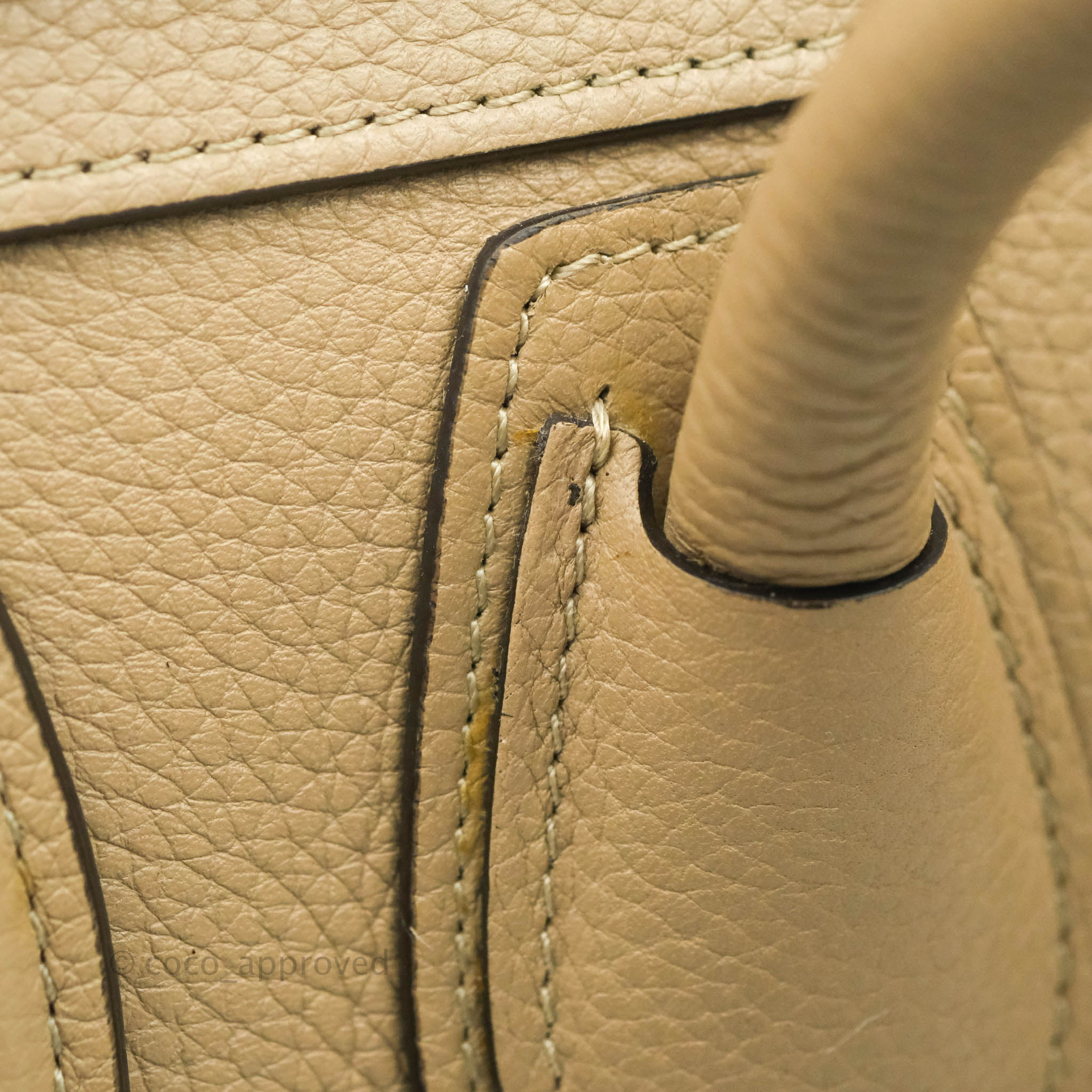 Celine Micro Luggage Handbag in Dune Grained Calfskin Leather - Luxury Crossbody Bag for Women, Perfect for Work, Travel & Everyday Use