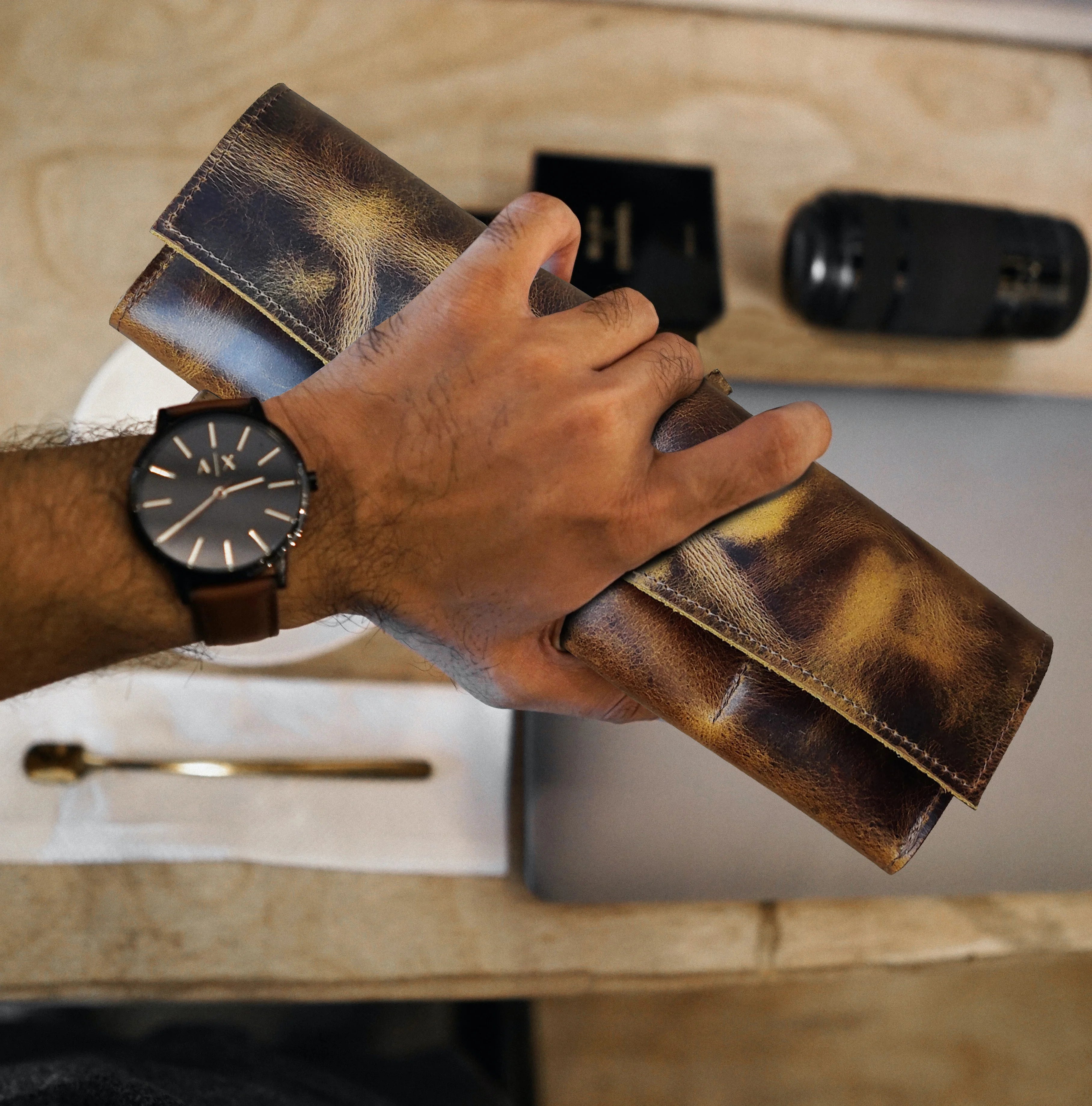 Premium Leather Watch Roll - Multi-Purpose Travel Watch Case for Men & Women | Perfect for Storage, Travel & Gift Giving
