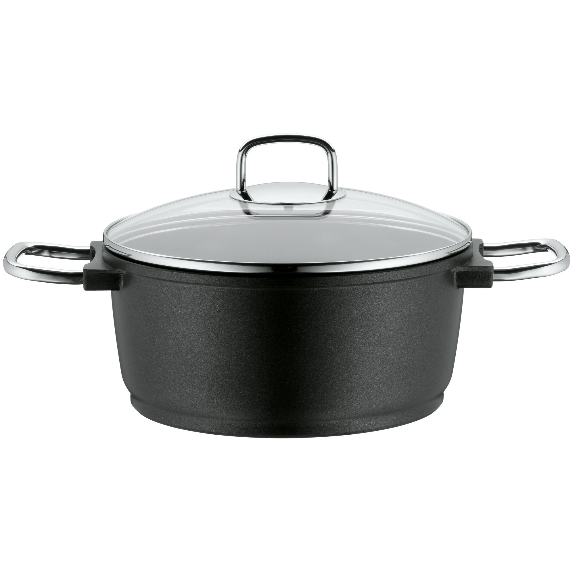 WMF Stainless Steel Induction Cookware Set - 24cm (4.2L) with Glass Lid & Pouring Rim - Compatible with All Stove Tops (Gas, Electric, Induction) - Dishwasher Safe - Perfect for Sauteing, Boiling & Everyday Cooking