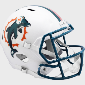 Authentic Miami Dolphins NFL Full-Size Speed Replica Throwback Helmet (1996-2012) - Perfect for Game Day Decor, Sports Memorabilia Collection & Football Fan Gifts