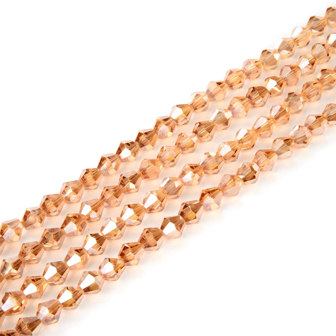6mm Czech Faceted Bicone Crystal Glass Loose Beads - 10 Strands (430-460pcs) Golden Shadow Spacer Beads for DIY Jewelry Making, Bracelets, Necklaces & Craft Projects - Bulk Wholesale Beads