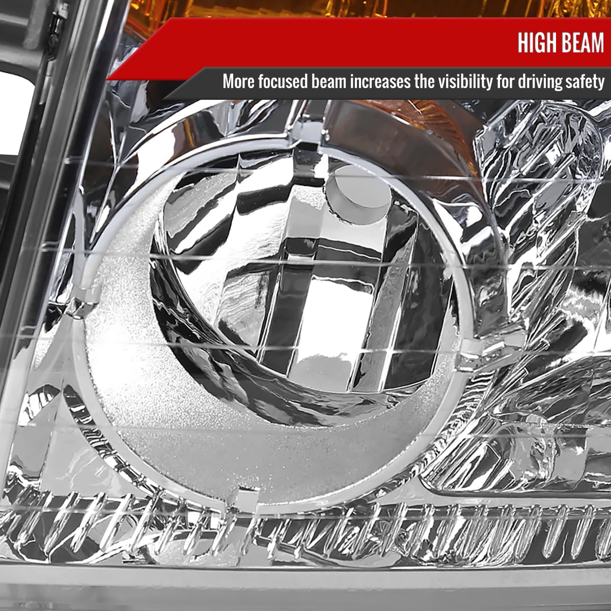 2004-2015 Nissan Titan & 2004-2007 Nissan Armada Clear Lens Headlight Assembly Pair - Left & Right Replacement Headlamps for Improved Night Visibility