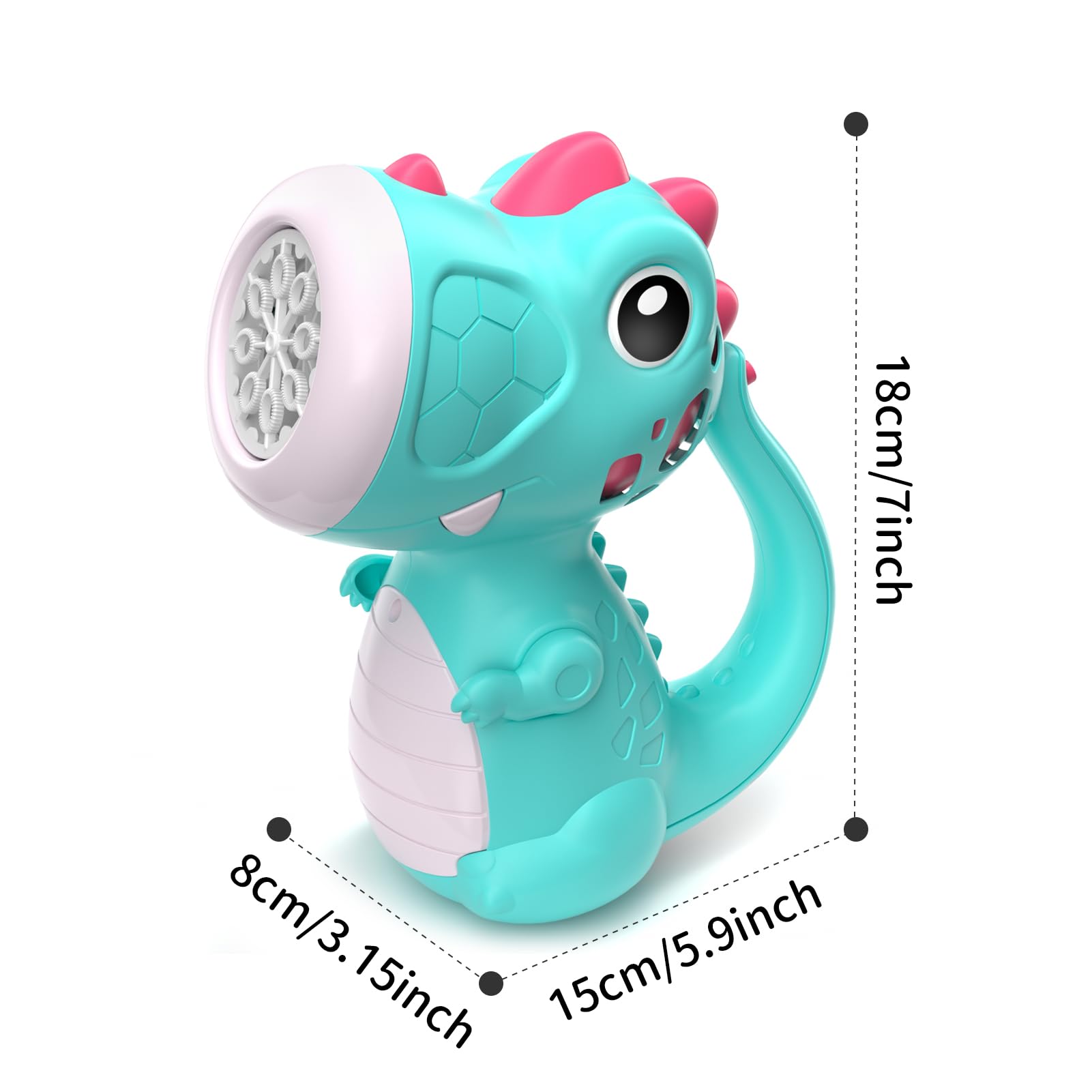 Dinosaur Bubble Machine Toy with Lights & Music - Outdoor Bubble Blower for Kids Ages 2-5 - Fun Toddler Toys for Boys & Girls - Perfect Birthday Gift for 2 3 4 5 Year Olds (Includes Bubble Solution, Blue) | Great for Backyard Play, Birthday Parties & Outdoor Activities