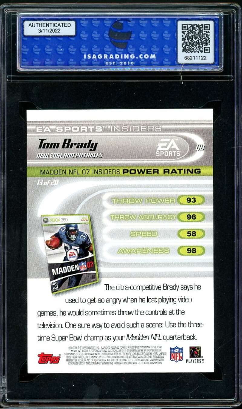 2006 Tom Brady Topps EA Sports Madden 07 Football Trading Card - PSA 9 MINT Condition - Perfect for NFL Collectors & Sports Memorabilia Enthusiasts