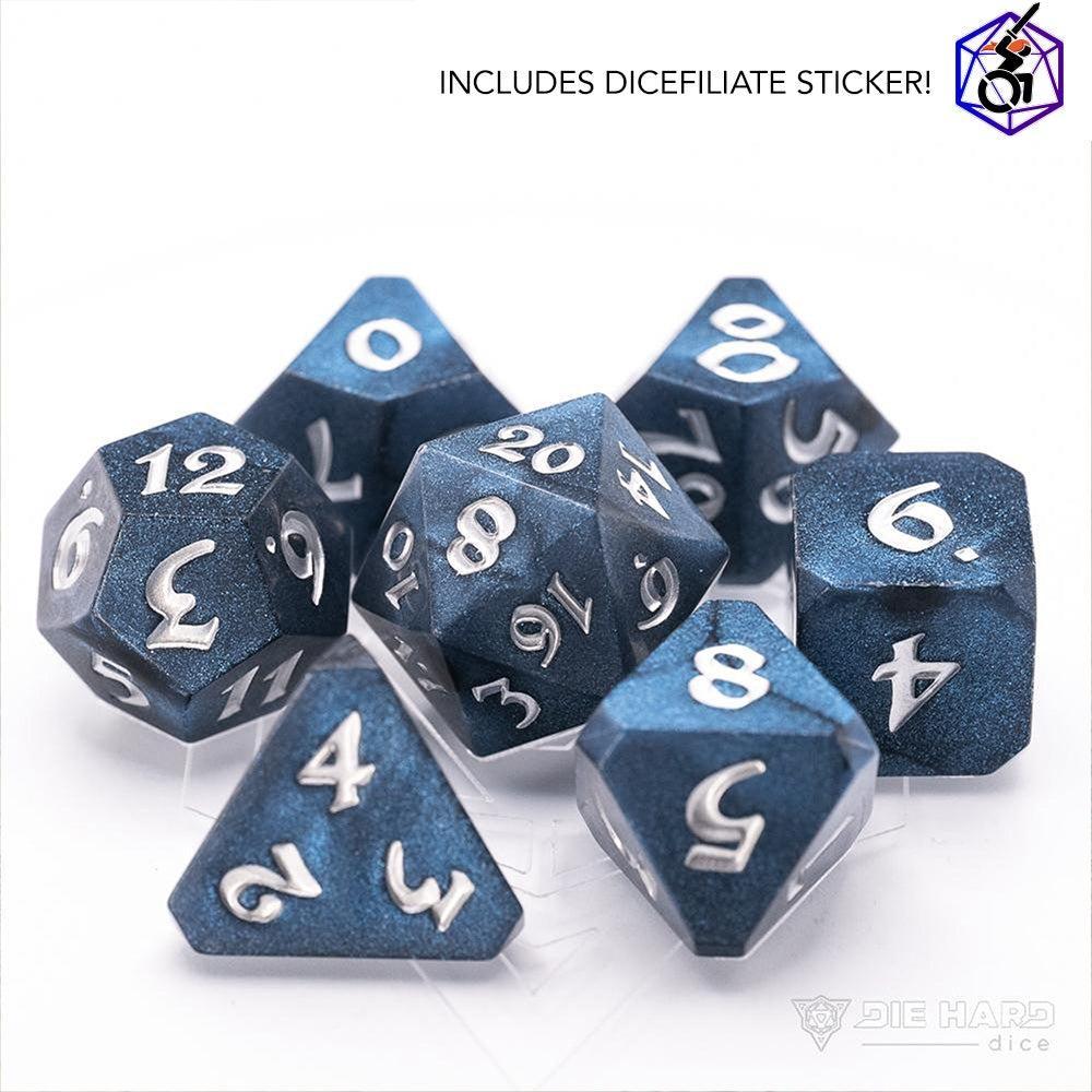 Avalore Enchanted Chiaroscuro 7-Dice RPG Set for Dungeons & Dragons, Pathfinder, and Tabletop Role-Playing Games | Premium Polyhedral Dice with Pouch