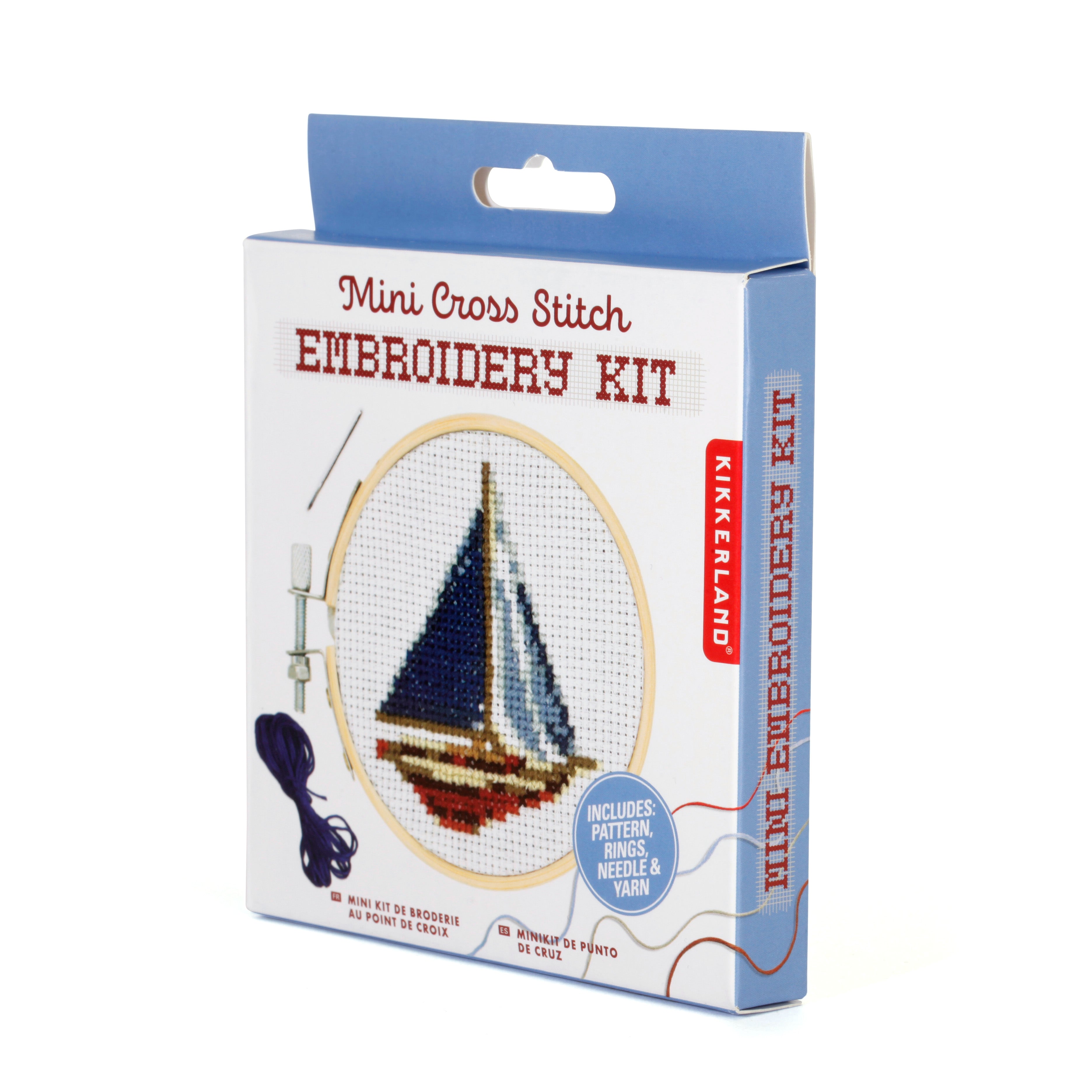 Sailboat Mini Cross Stitch Embroidery Kit for Beginners - DIY Nautical Themed Craft Kit with Thread, Needle & Pattern - Perfect for Home Decor, Gifts & Relaxation