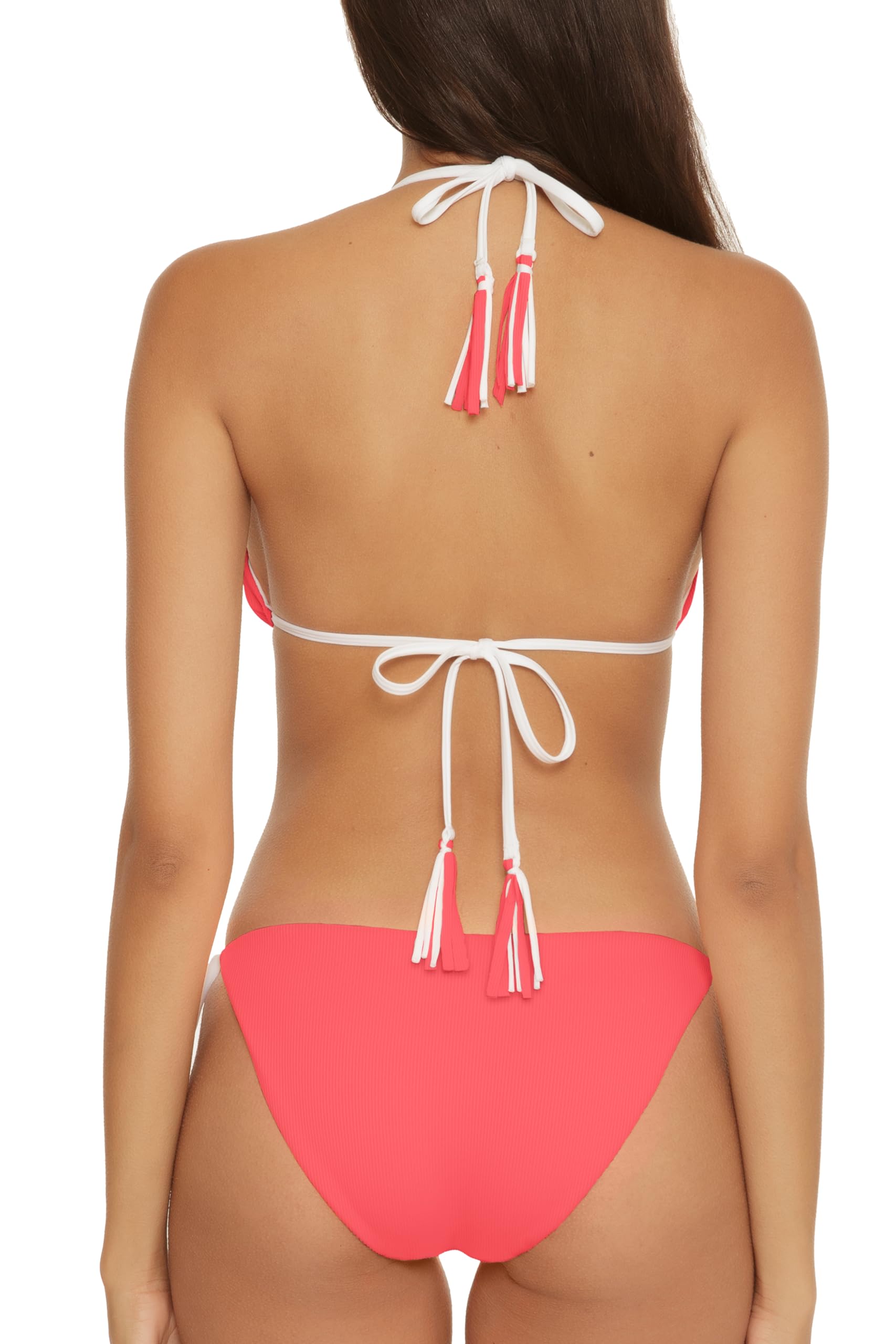 BECCA Women's Reversible Triangle Bikini Top & Tie Side Bottom Swimsuit Set - Adjustable Two Piece Bathing Suit for Beach, Pool & Vacation