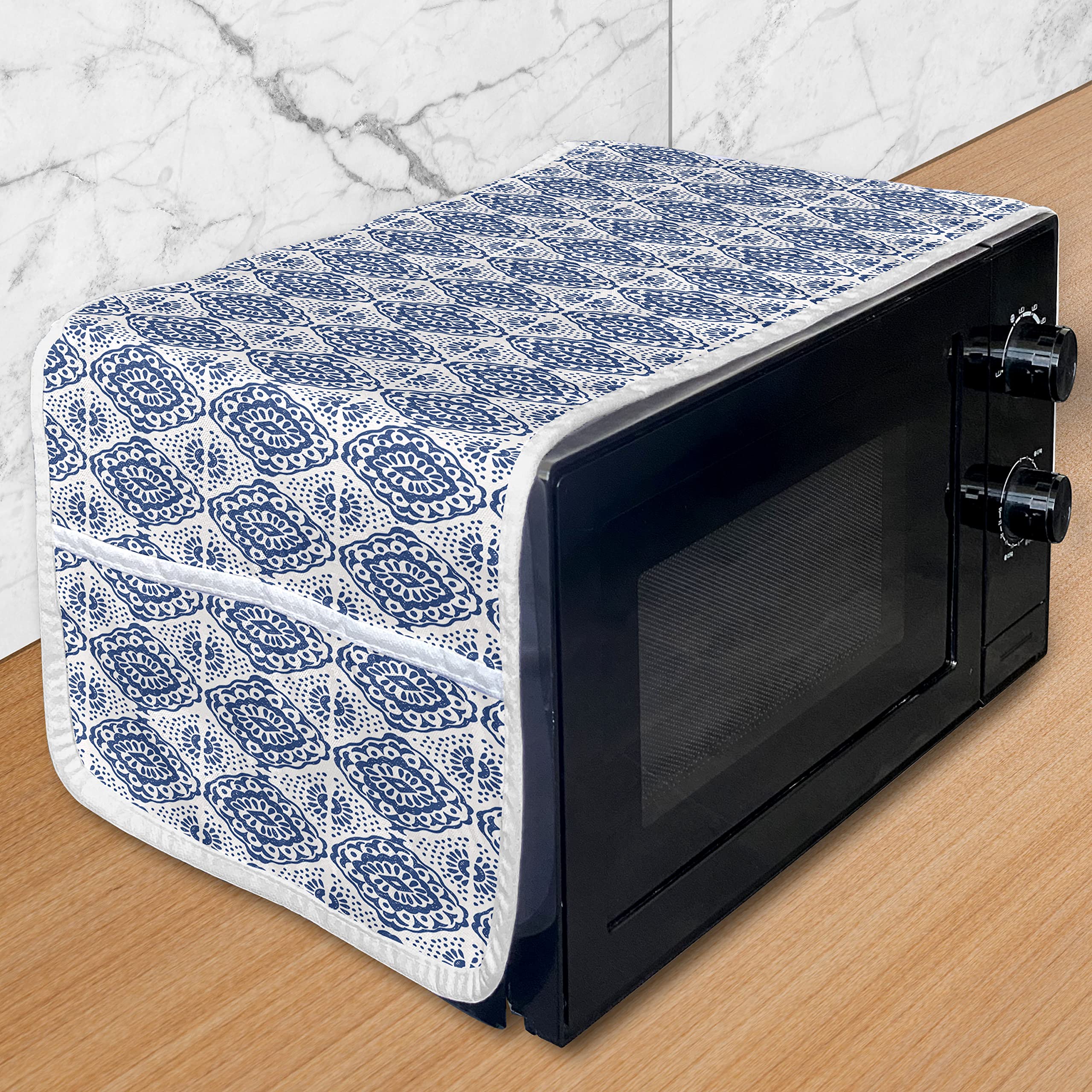 Ambesonne Bohemian Style Microwave Cover - Waterproof Kitchen Organizer with Pockets, 36