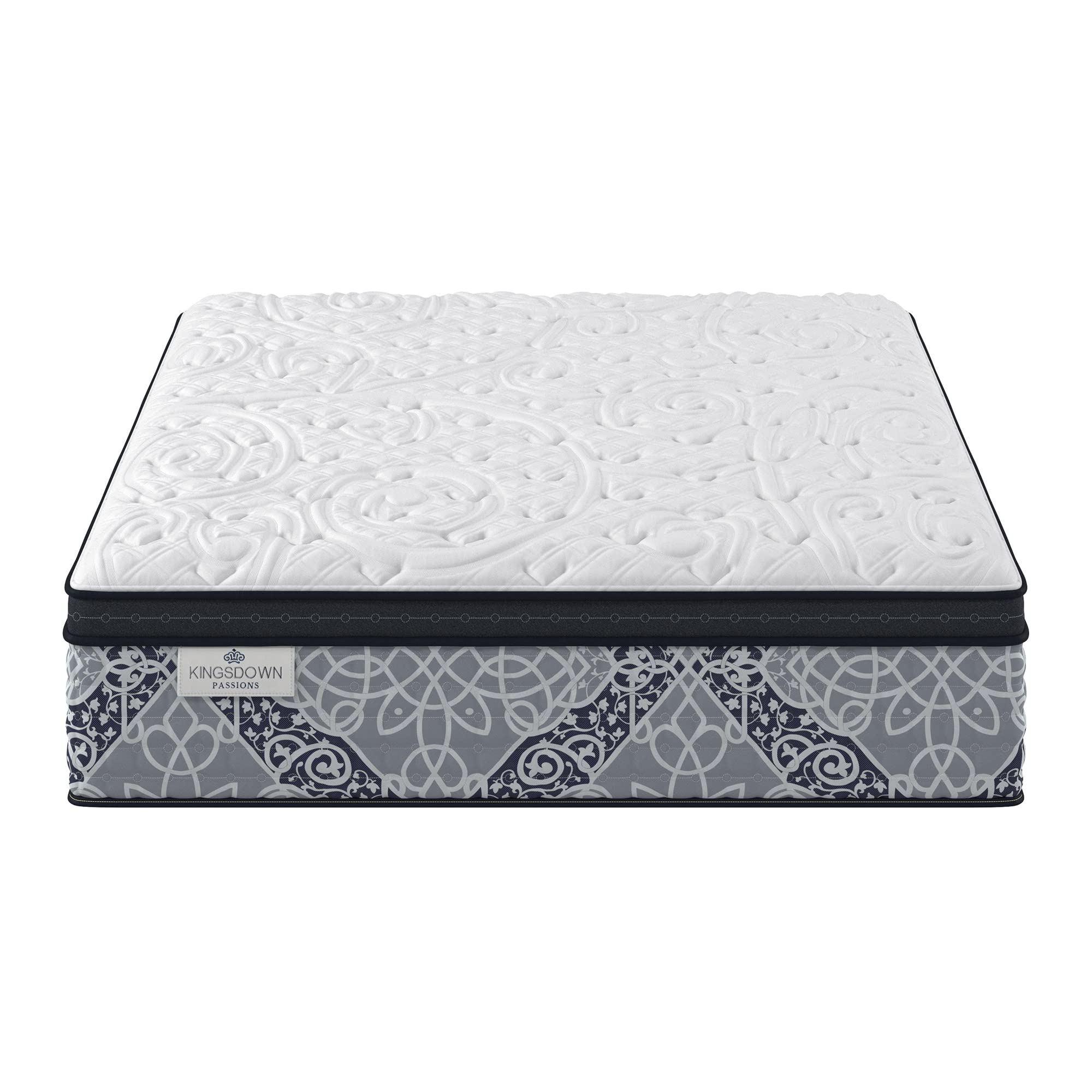 Kingsdown Firm Euro Pillow Top Hybrid California King Mattress - 15-inch Cooling Gel Memory Foam with Motion Isolation & Quilted Top for Cool, Luxury Sleep - Perfect for Hot Sleepers & Couples in Master Bedrooms