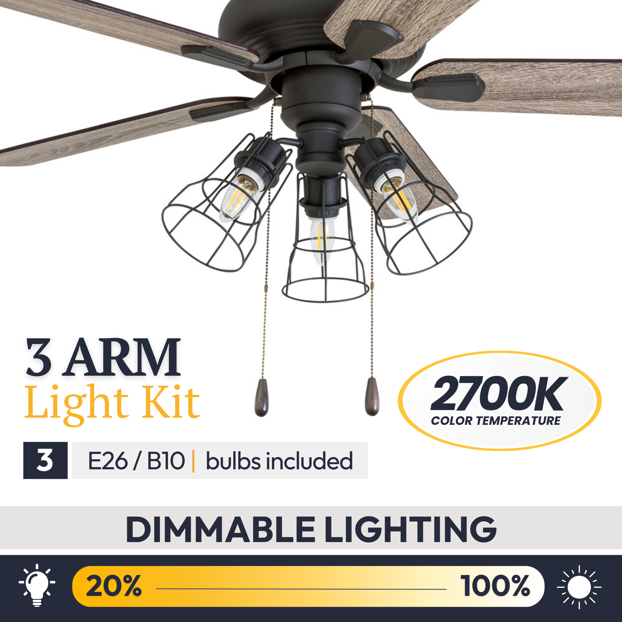 42 Inch Madison County Bronze Remote Control Ceiling Fan with Light Kit - Perfect for Living Room, Bedroom, and Outdoor Patio Cooling