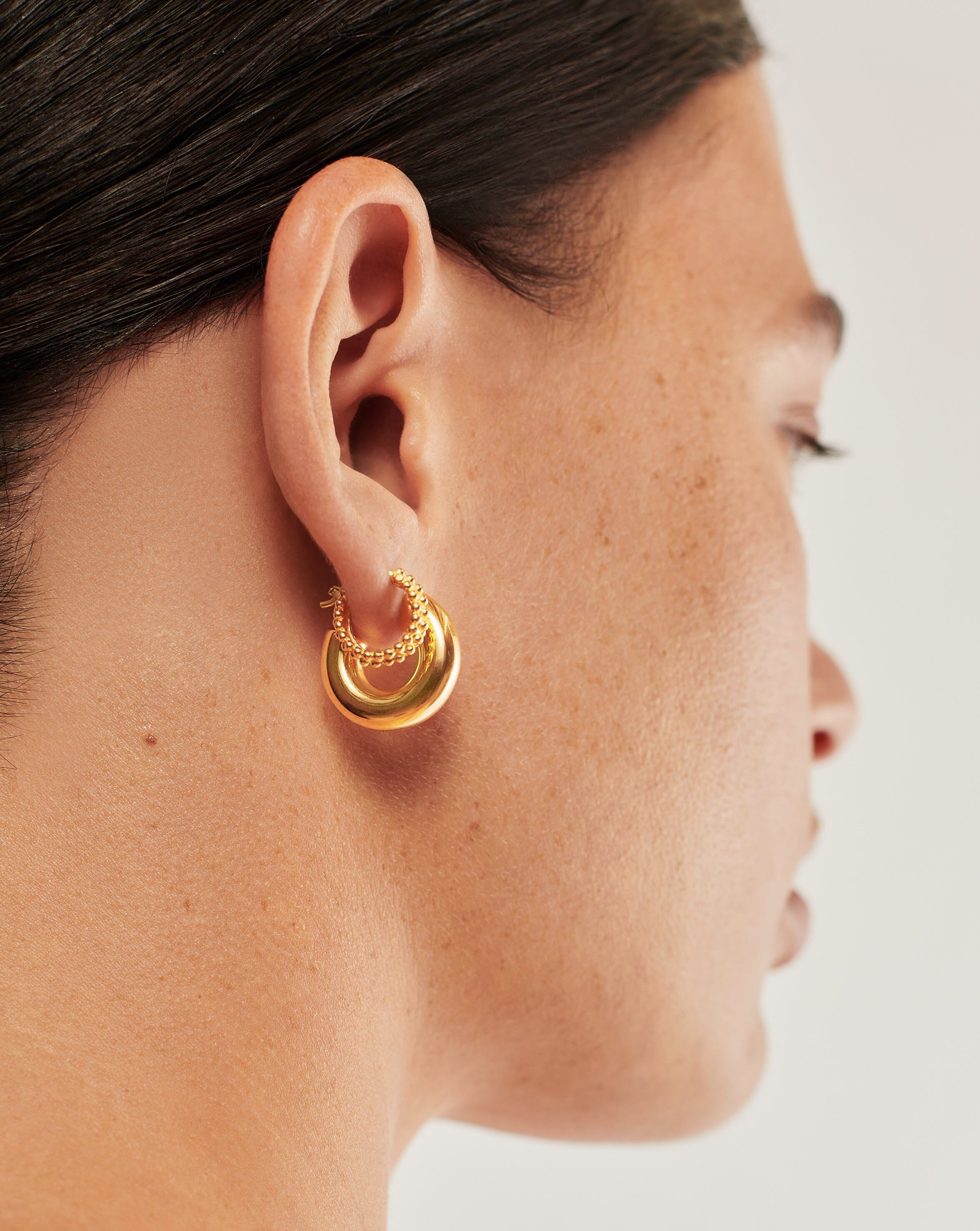 Chubby & Baya 18k Gold Vermeil Hoop Earrings Set - Elegant Dangle Hoops for Women, Perfect for Everyday Wear, Parties & Special Occasions