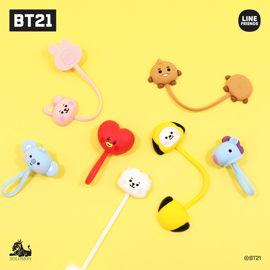 BT21 Magnetic Cable Organizer - Tangle-Free USB & Phone Charger Cord Wrap for iPhone, Android, MacBook | Home, Office, Travel Use