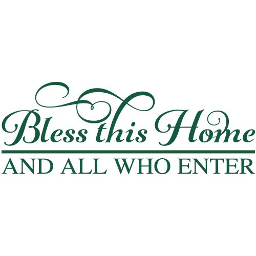 Bless This Home and All Who Enter - Inspirational Vinyl Wall Decal Sticker for Home Decor - Perfect for Living Room, Bedroom & Entryway Wall Art