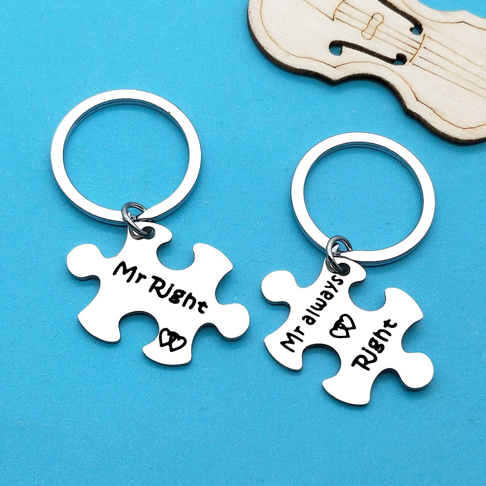 Mr. & Mr. Always Right Keychain Set - Gay Pride Couple Gift, LGBT Anniversary, Valentine's Day, Christmas & Birthday Gift for Men - Perfect for Weddings, Pride Events & Romantic Celebrations