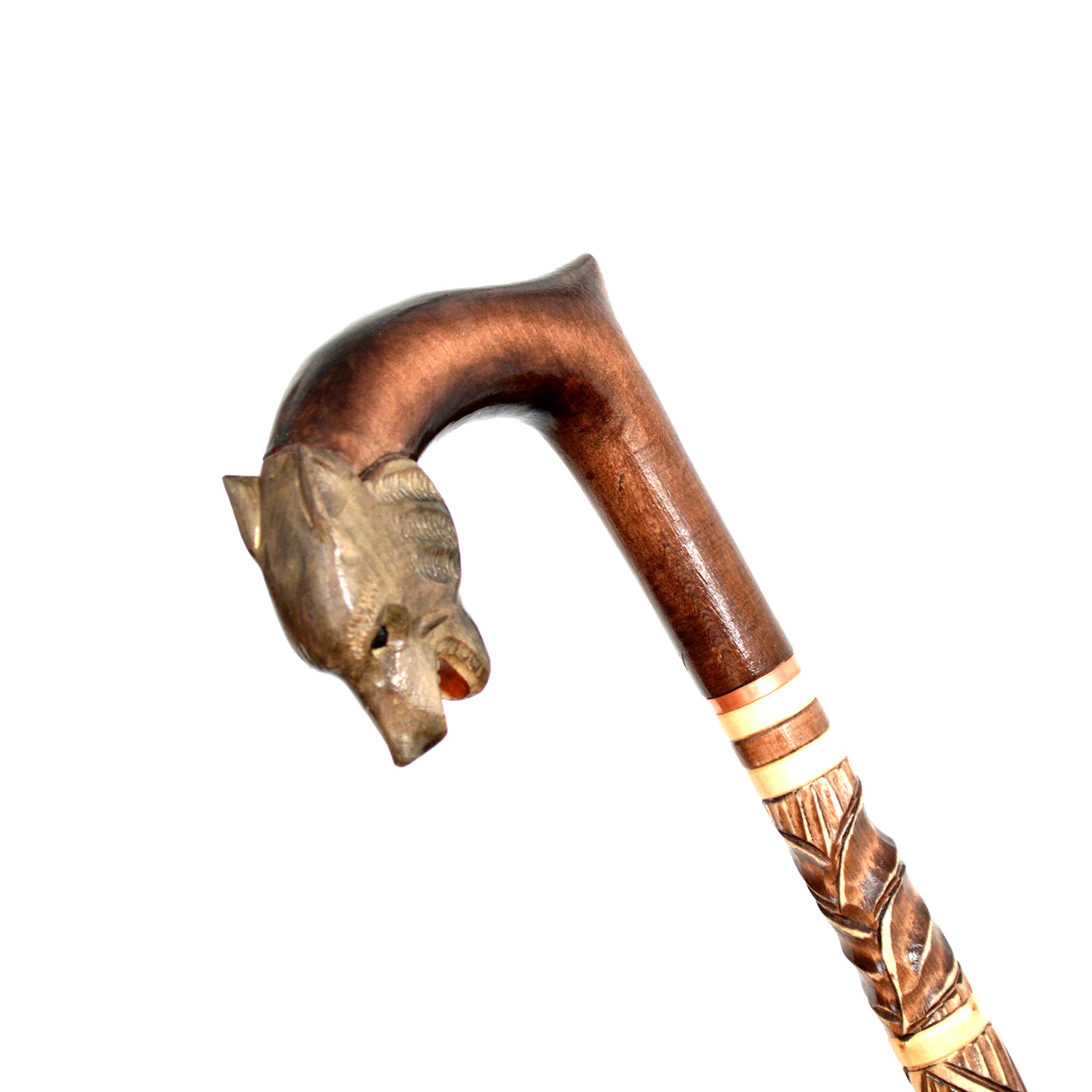 Handmade Wooden Cane Walking Stick for Men - Panther Design | Durable & Stylish Mobility Aid for Hiking, Travel & Daily Support