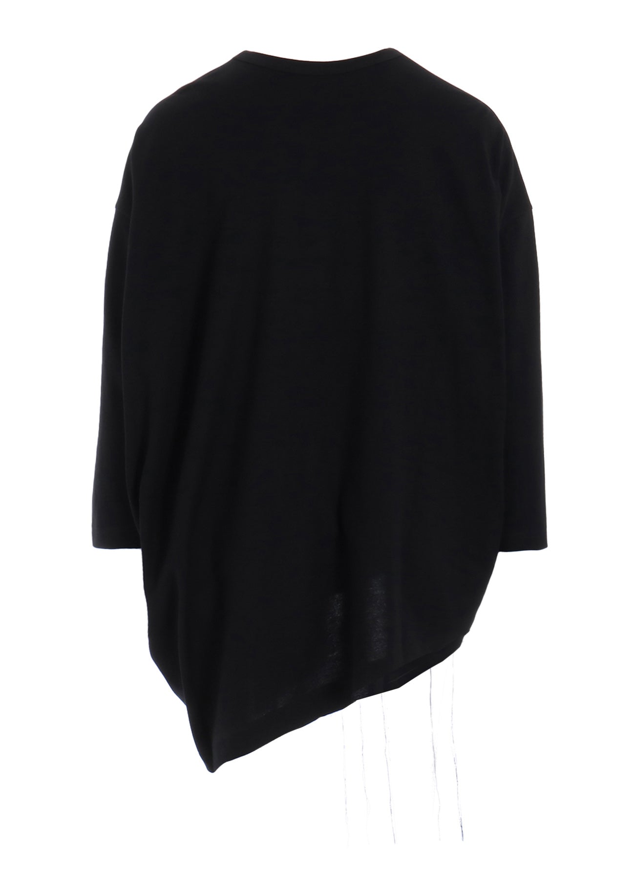 Y's Logo Stitch Asymmetric Drape Cotton Jersey T-Shirt - Casual Wear for Women, Street Style Fashion, Everyday Comfort