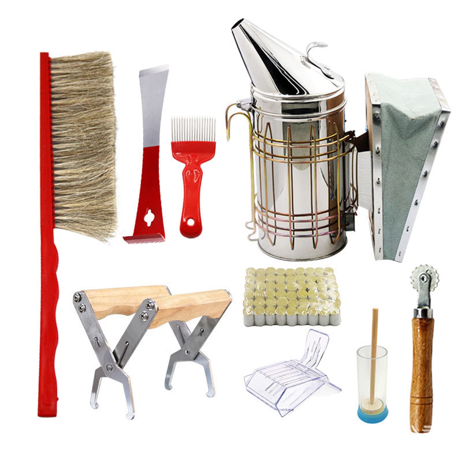 Beekeeping Starter Kit - 9-Piece Honey Harvesting Tools Set with Smoker, Hive Tool & Beekeeping Supplies for Beginners | Perfect for Backyard Beekeeping & Honey Extraction