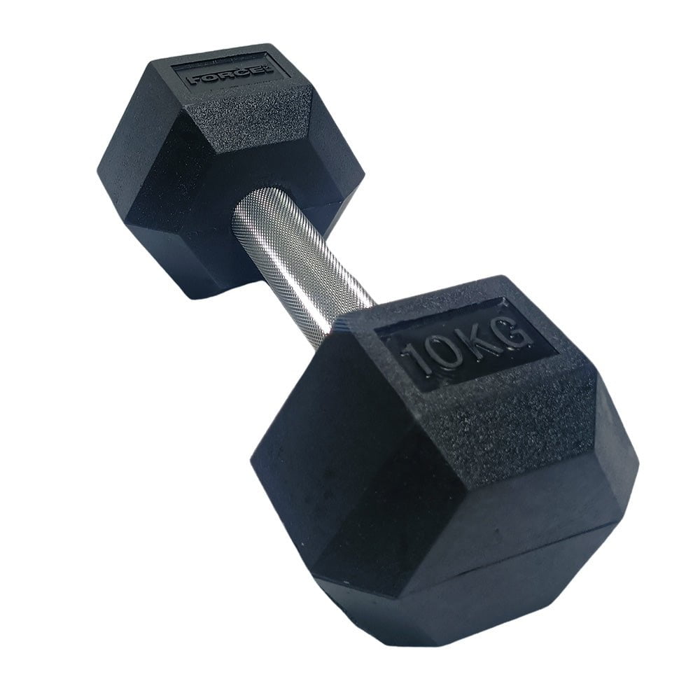 Force USA Straight Handle Hex Dumbbells - 5-100 lbs (Sold Individually) for Home Gym & Strength Training