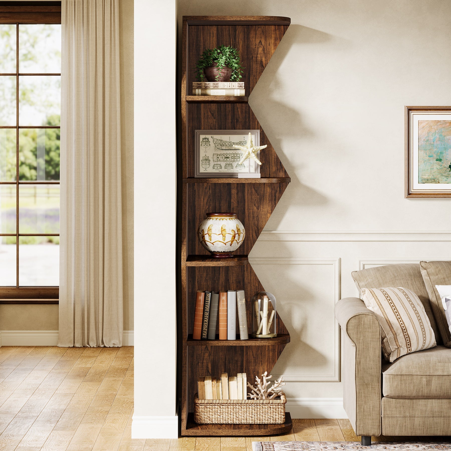 5 Tier Corner Shelf, 71.5