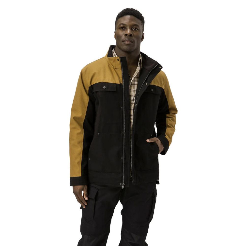 CAT Men's Insulated Utility Winter Work Jacket - Heavy Duty Waterproof Jacket for Construction & Outdoor Work (Black/Bronze) | Cold Weather Protection for Job Sites, Hunting & Snow Activities
