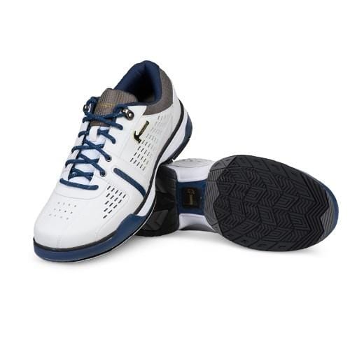 Men's Boss Bowling Shoes - White/Navy/Grey - Comfortable & Durable for League Play & Tournament Bowling