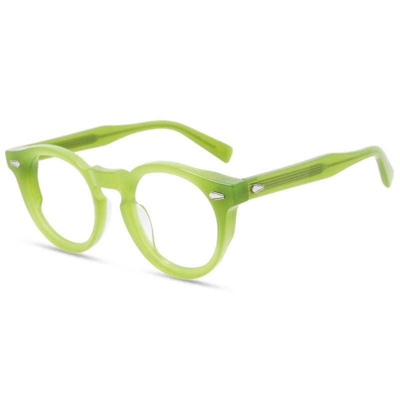 Vintage Acetate Round Eyeglass Frames SP-9632 - Retro Style Unisex Optical Glasses for Men & Women - Perfect for Reading, Fashion, and Everyday Wear