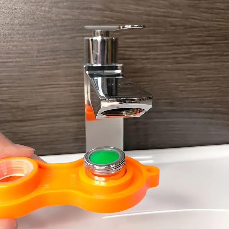 Finzatik Faucet Aerator Removal Wrench - Faucet Bubbler & Aerator Tool for Bathroom, Kitchen Sink & Tap - Plumber's Installation & Loosening Wrench for Easy Faucet Maintenance (Perfect for DIY Home Repairs & Professional Plumbing)