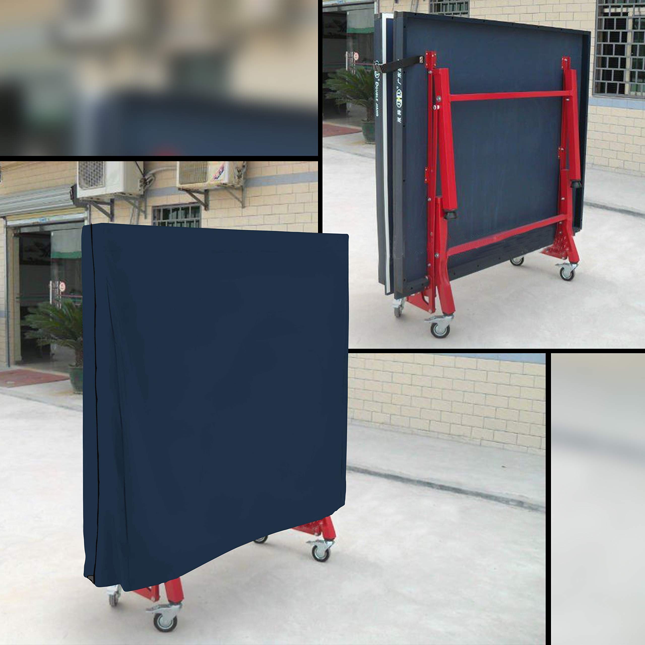**Waterproof & UV Resistant Ping Pong Table Cover - Heavy Duty 12 Oz PVC Fabric with Air Pockets & Drawstring for Indoor/Outdoor Use - Perfect for Patio, Garage, or Club Protection (Blue)**