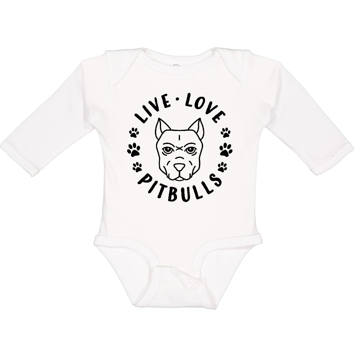 Inktastic Live Love Pitbulls Long Sleeve Baby Bodysuit - Soft Cotton Onesie for Dog Lovers, Perfect for Playtime & Family Photos