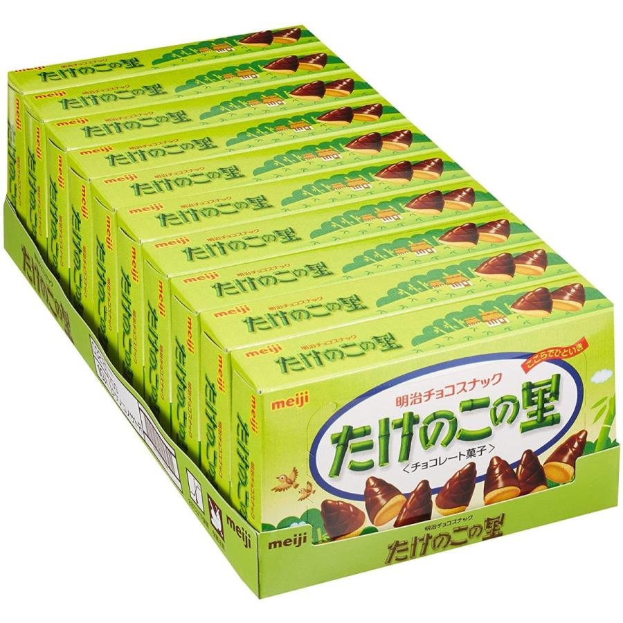 Meiji Takenoko No Sato Chocolate Coated Bamboo Shoot Cookies - Crunchy Japanese Snacks (Pack of 10) - Perfect for Tea Time, Office Snacks & Gift Giving