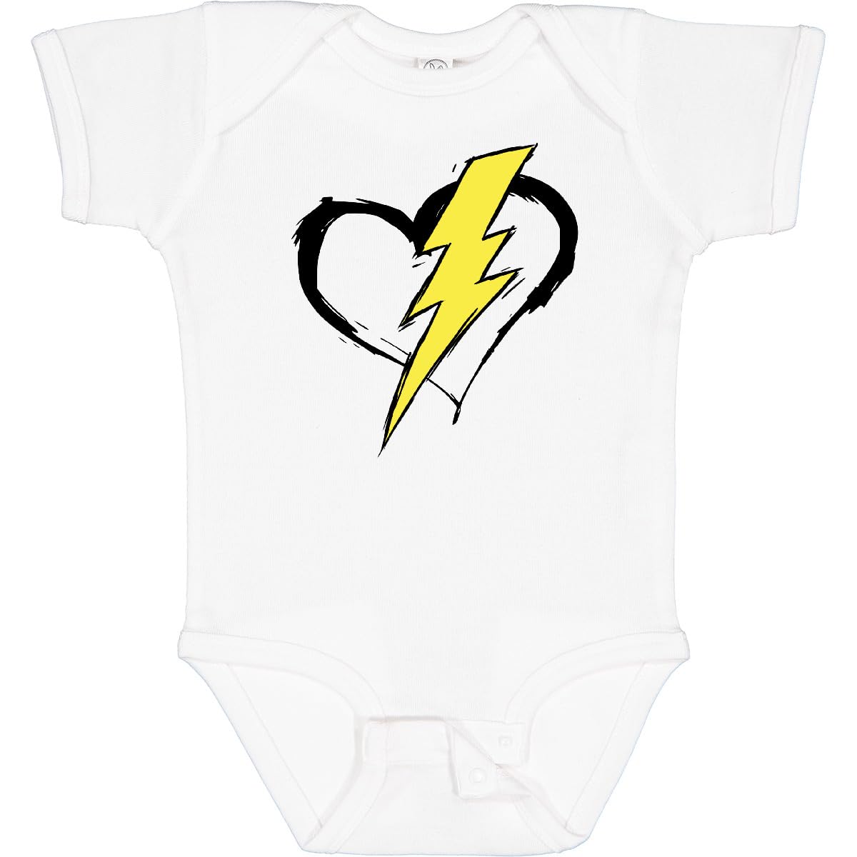 Inktastic Lightning Bolt Heart Baby Bodysuit - Soft Cotton Onesie for Newborns & Infants - Perfect for Baby Showers, Birthdays & Everyday Wear