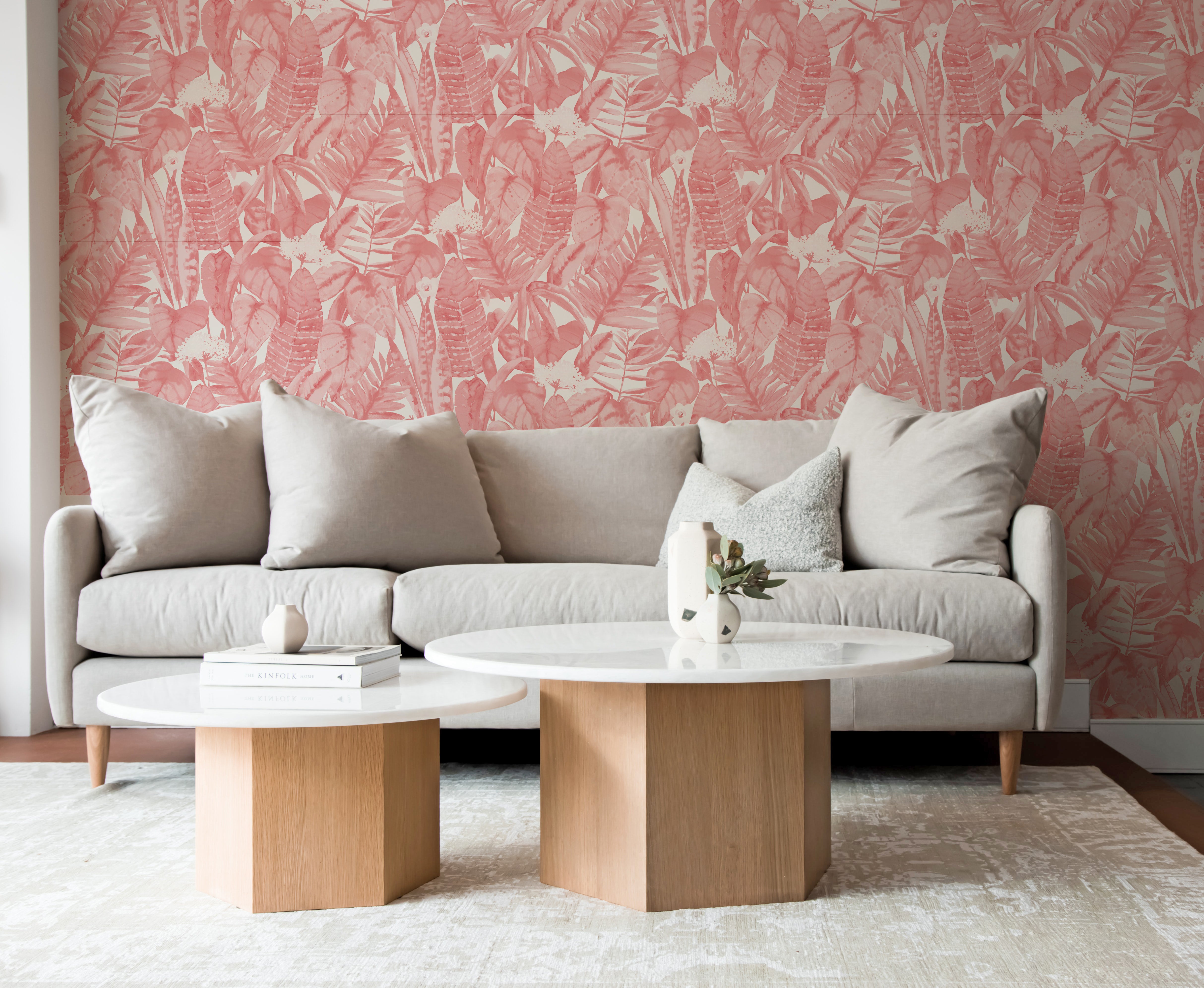 Tropical Peel and Stick Wallpaper - Self-Adhesive Removable Wall Mural for Bedroom, Living Room, Bathroom Decor - Easy DIY Home Decoration with Exotic Leaf & Palm Print