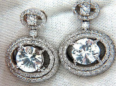 10.90CT Natural Zircon Diamond Dangle Drop Earrings in 14K Gold - Elegant Statement Jewelry for Weddings, Parties & Special Occasions