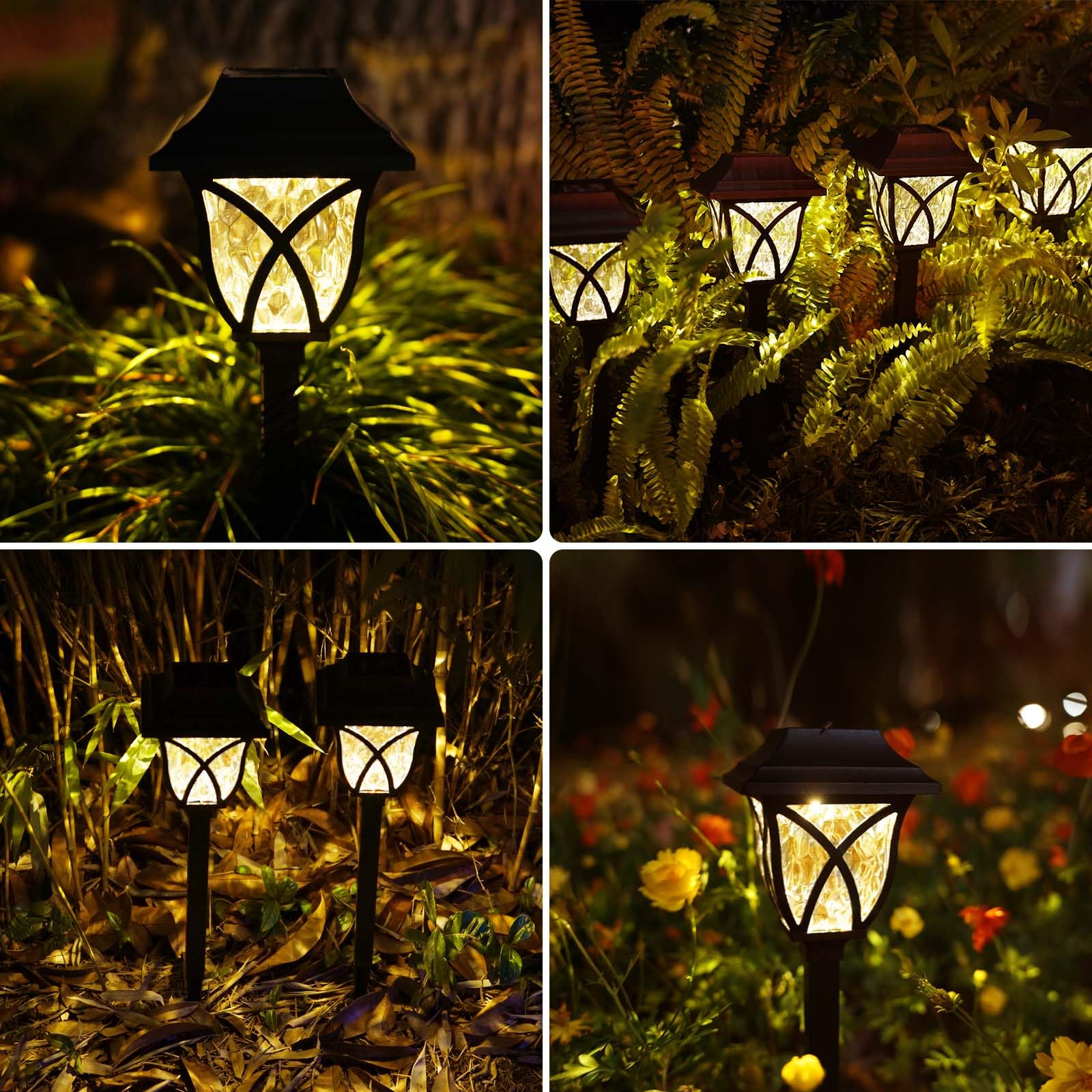 KAQ 2 Pack LED Solar Lights Outdoor Waterproof - Solar Powered Garden Lights with Auto On/Off - Weatherproof Pathway Lighting for Patio, Yard, Driveway & Landscape Decoration | Perfect for Garden Decor, Walkways & Outdoor Nighttime Illumination