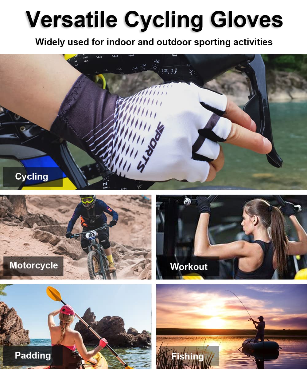 Breathable Half Finger Cycling Gloves for Men & Women - Lightweight MTB Bike Gloves with Gel Padding - Perfect for Mountain Biking, Road Cycling & Commuting