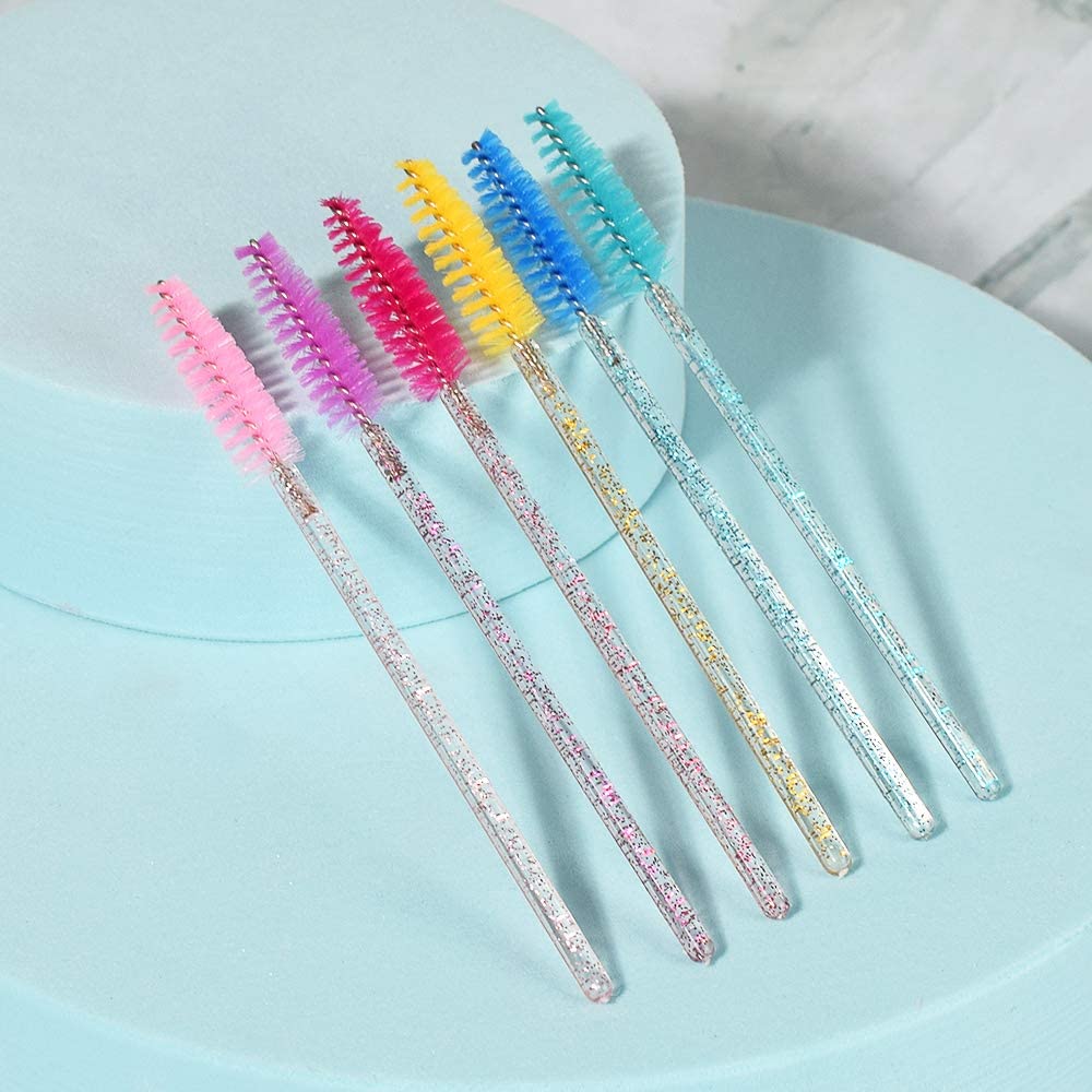 MYYNTI Professional Eyelash Mascara Brushes & Eyebrow Applicator Kit - 50pcs Multicolor Spoolie Wands for Lash Extensions & Makeup Application | Perfect for Salon Professionals, DIY Beauty & Home Use