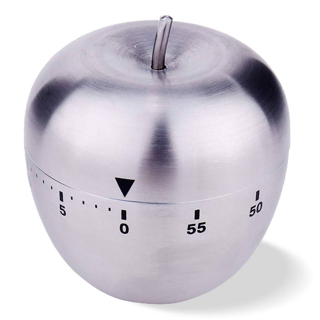 Stainless Steel Apple Kitchen Timer - 60 Minute Mechanical Countdown Alarm Timer for Cooking, Baking, Exercise & Beauty | Perfect for Home, Gym & Salon Use