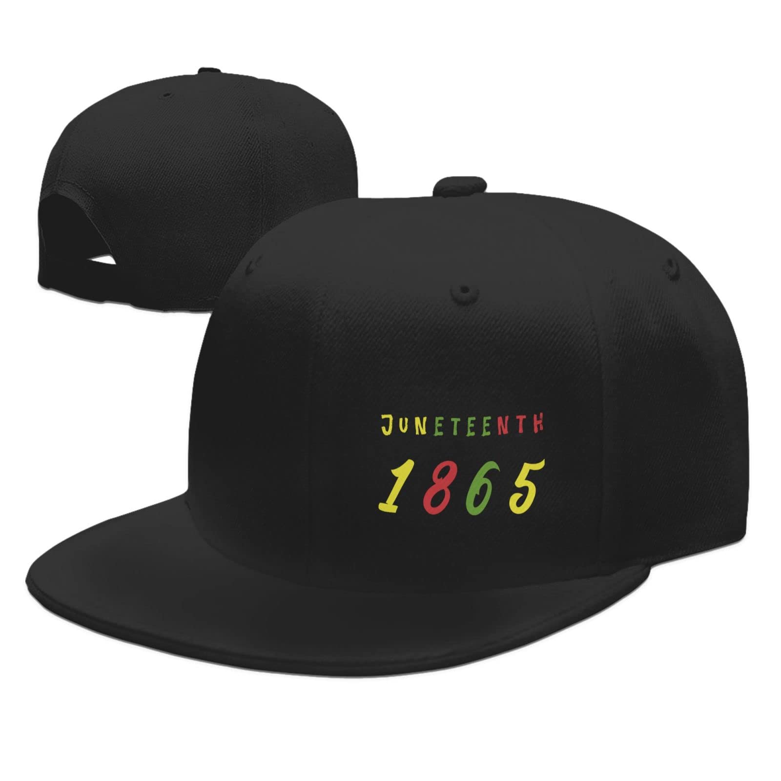Juneteenth 1865 Freedom Day Snapback Hat - Black Flat Bill Baseball Cap for Men & Women | Celebrate Black History & Pride