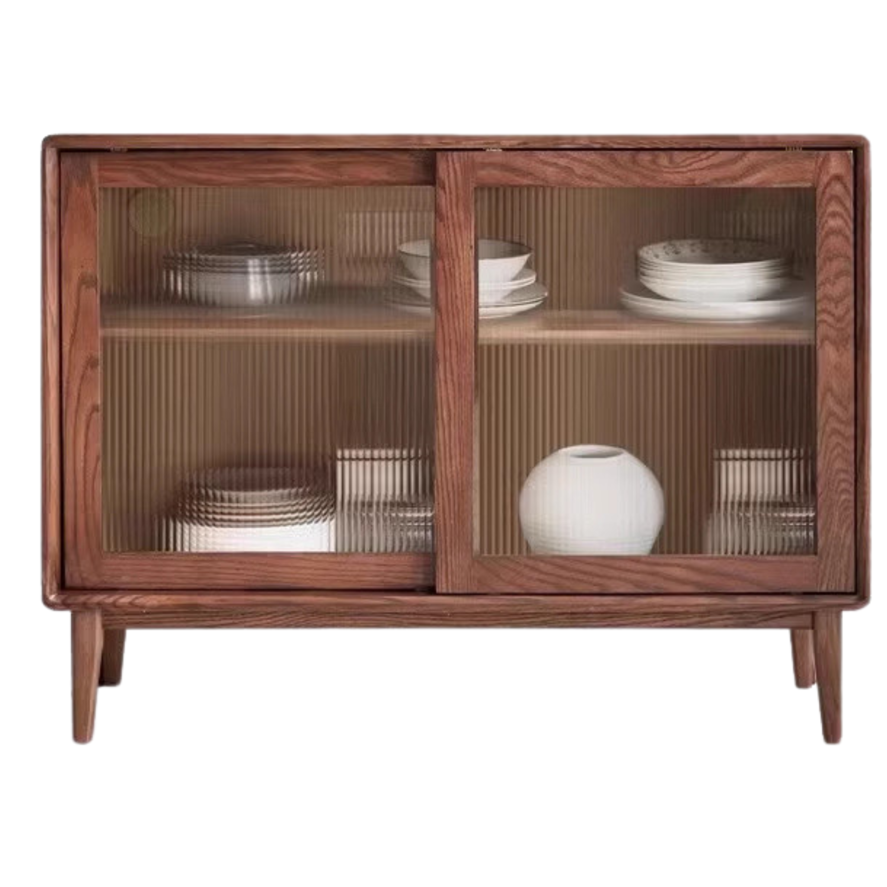 Solid Oak Wood Sideboard Buffet Cabinet - Rustic Farmhouse Dining Room Storage for Dishes, Linens & Entertaining Essentials