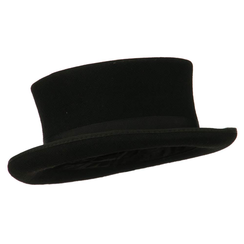 Premium Black Wool Felt Top Hat for Men - Classic Victorian Style Formal Hat for Weddings, Costume Parties & Steampunk Events