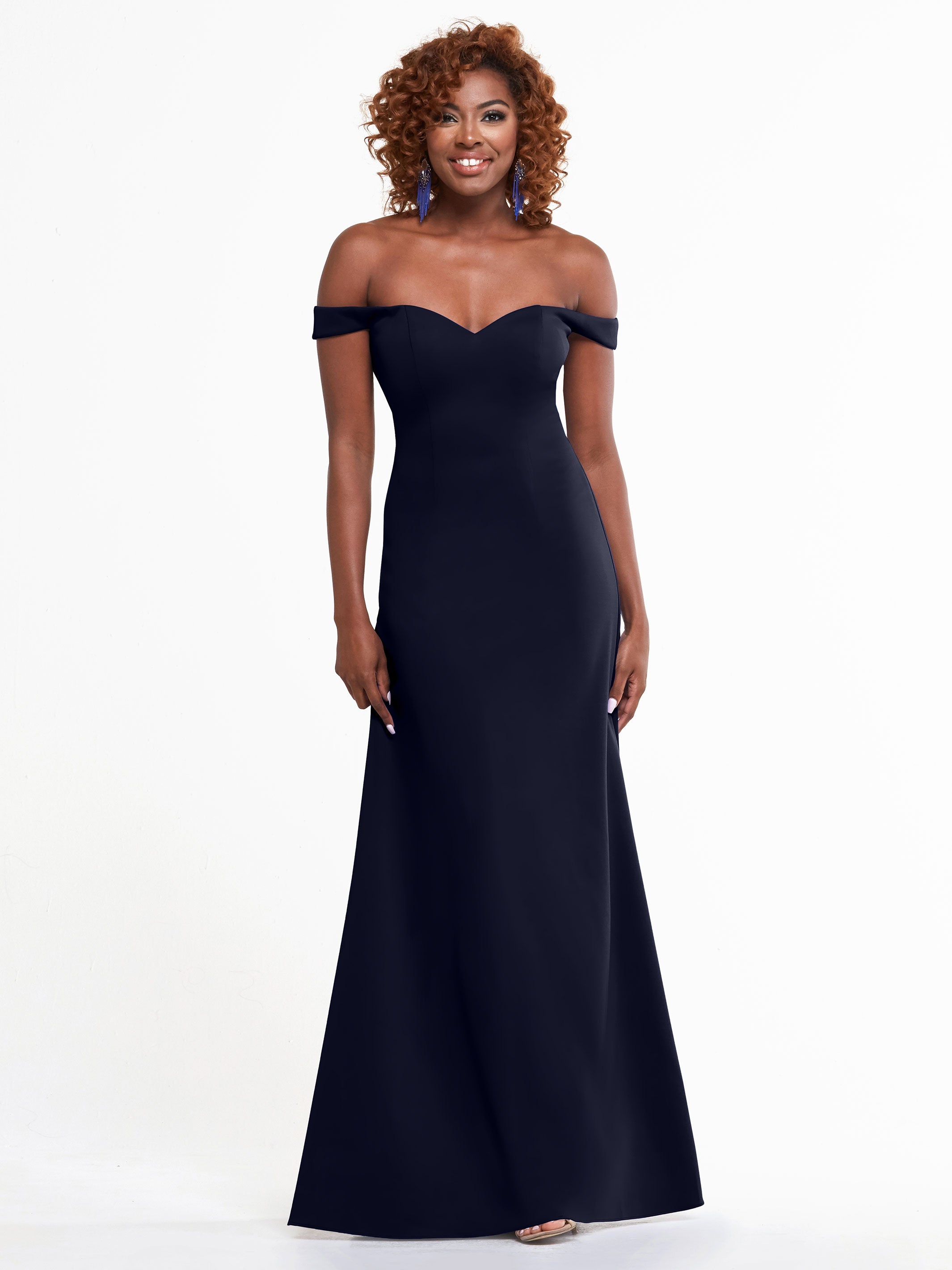Elegant A-Line Double Knit Bridesmaid Dress with Off-the-Shoulder Straps - Perfect for Weddings, Formal Events & Special Occasions