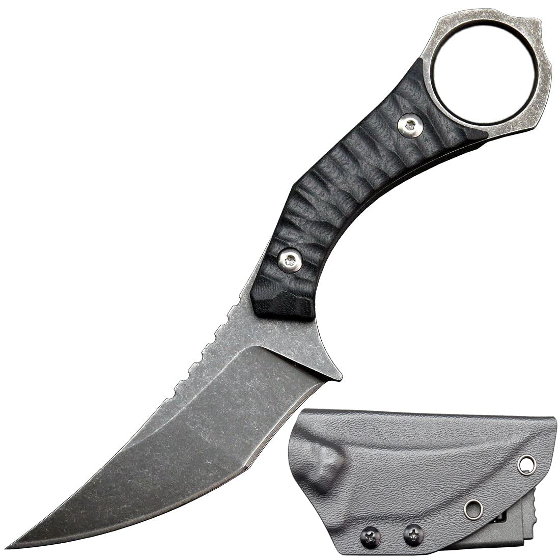 Ccanku C1152 Fixed Blade Knife - D2 Steel Blade & G10 Handle - Survival Knife for Outdoor Camping, Hunting, Bushcraft - Tactical EDC Knife for Hiking, Fishing, Emergency Preparedness (Black)