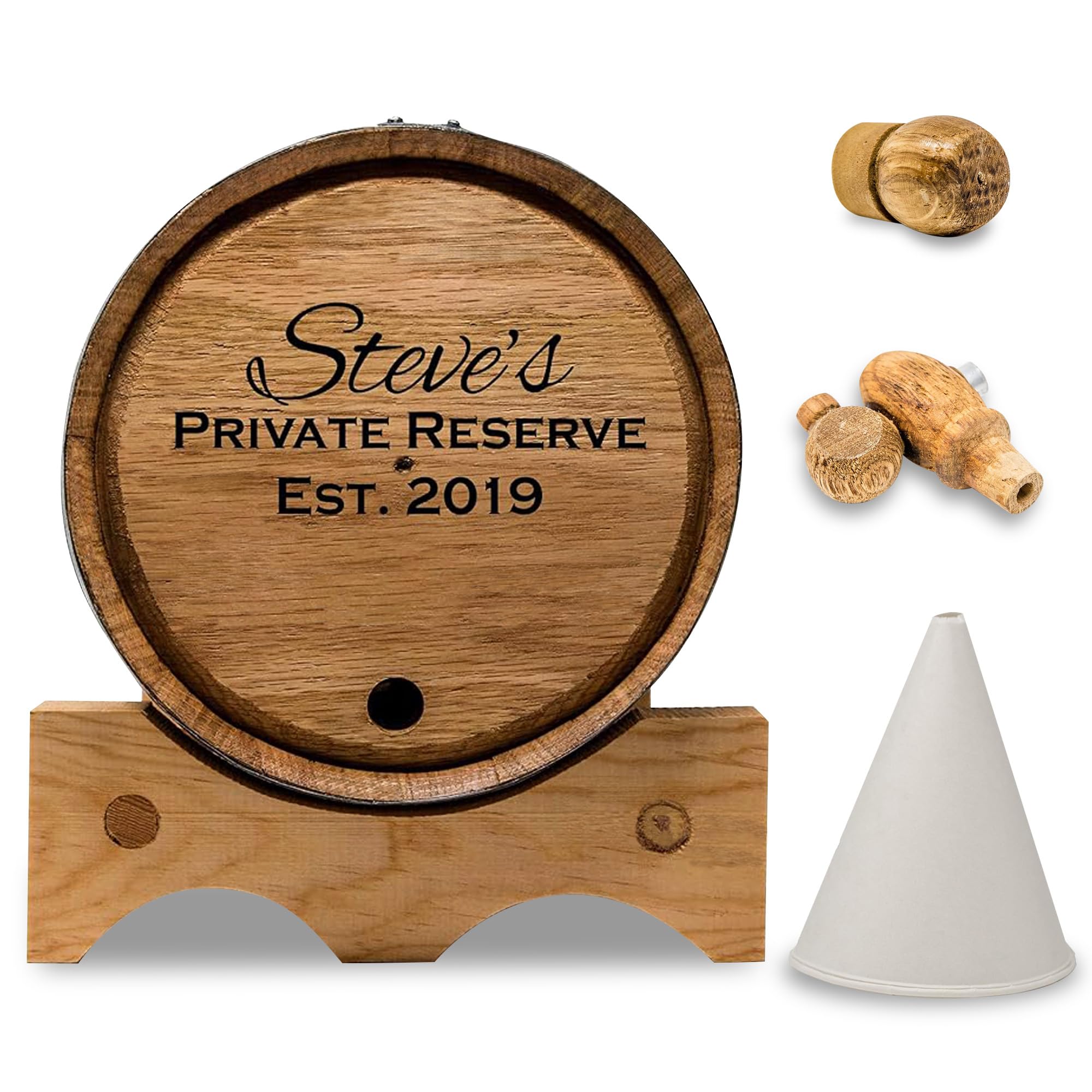 Custom Engraved 10 Liter Oak Barrel for Aging Whiskey, Rum, Tequila & Wine - Charred American Oak Barrel for Home Distilling & Personalized Gifts - Perfect for Whiskey Lovers & Home Brewing Enthusiasts